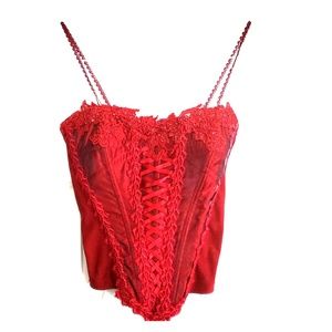 Cassandra Stone Red Corset Top